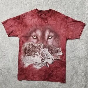 The Mountain 2012‎ Medium Find 9 Wolves Skagway Alaska Cotton Tie-Dye T-Shirt